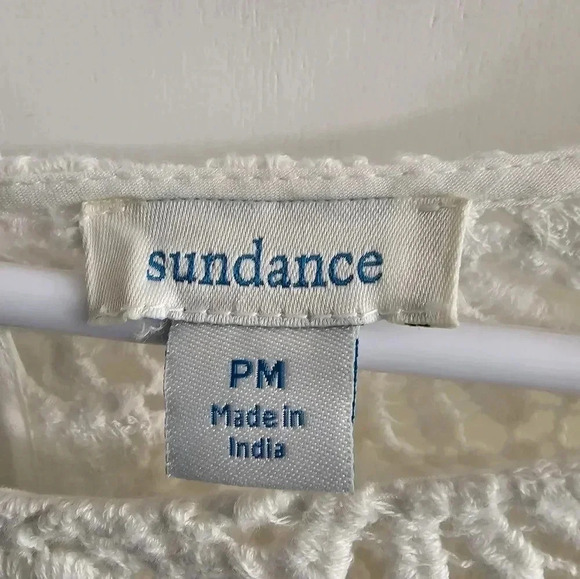 SUNDANCE Imperial Eyelet Dress White Lace Shift Dress 100% Cotton‎ Size Medium P - Picture 4 of 8